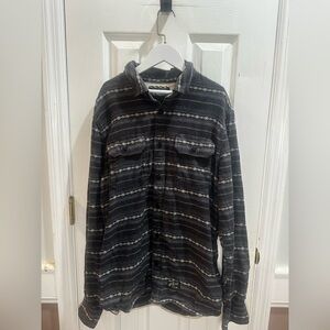 Vans Men’s Gray‎ Long Sleeve Button Up Stripes Cotton Large